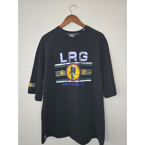 LRG Shirt 2XL Lifted Research Group Strictly Roots Black Streetwear Faded Tee - Picture 1 of 11